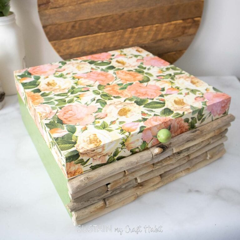 How to Decoupage on Wood – Upcycled Wood Box