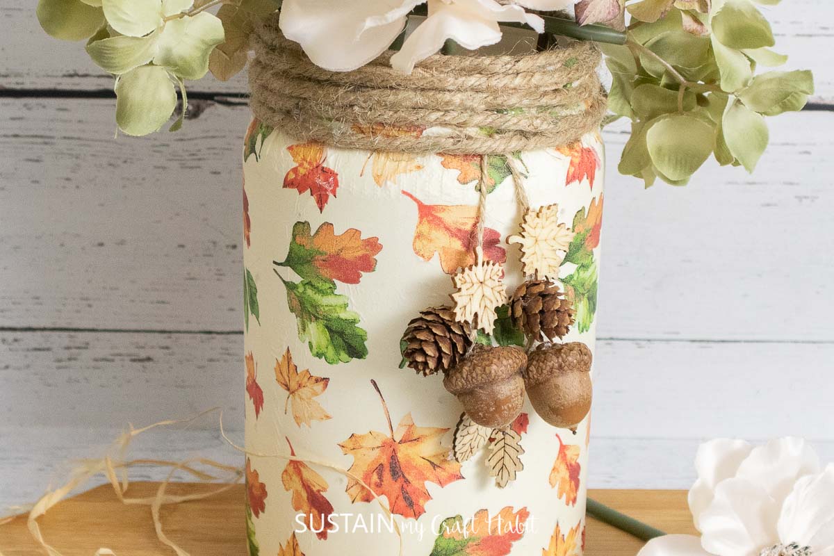 How to Mod Podge on Plastic Fall Themed Centerpiece Sustain My Craft