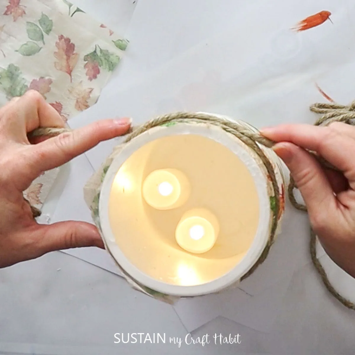 How to Mod Podge on Plastic: Fall Themed Centerpiece – Sustain My Craft  Habit