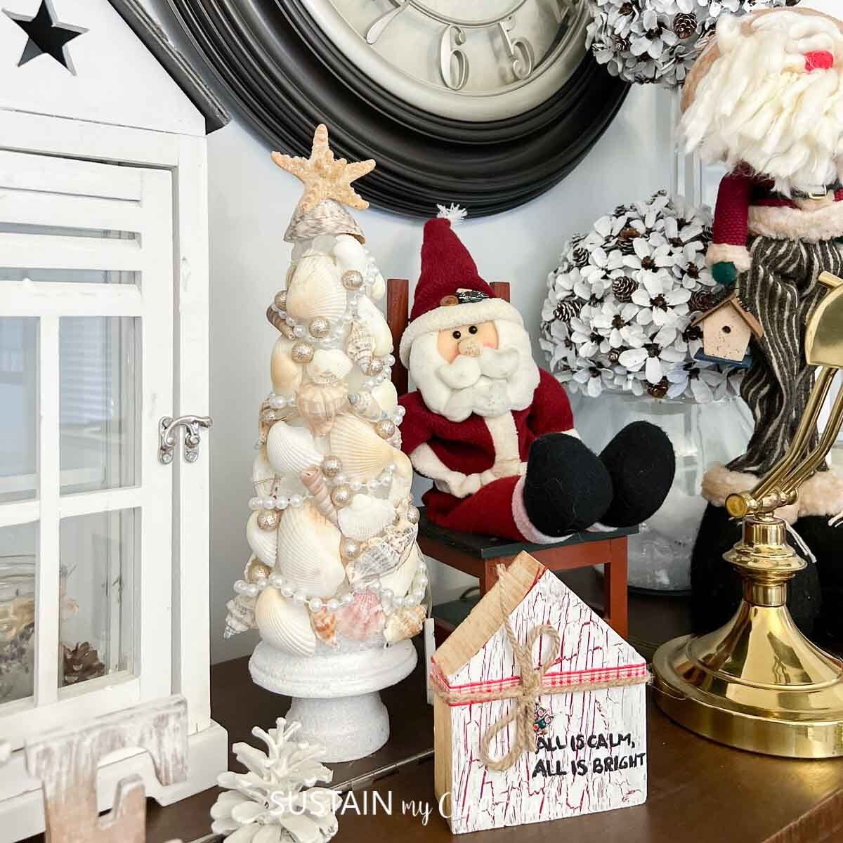 An Elegant Tabletop DIY Seashell Christmas Tree