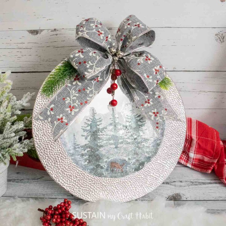 Repurposed Platter Sign with Decoupage – Sustain My Craft Habit
