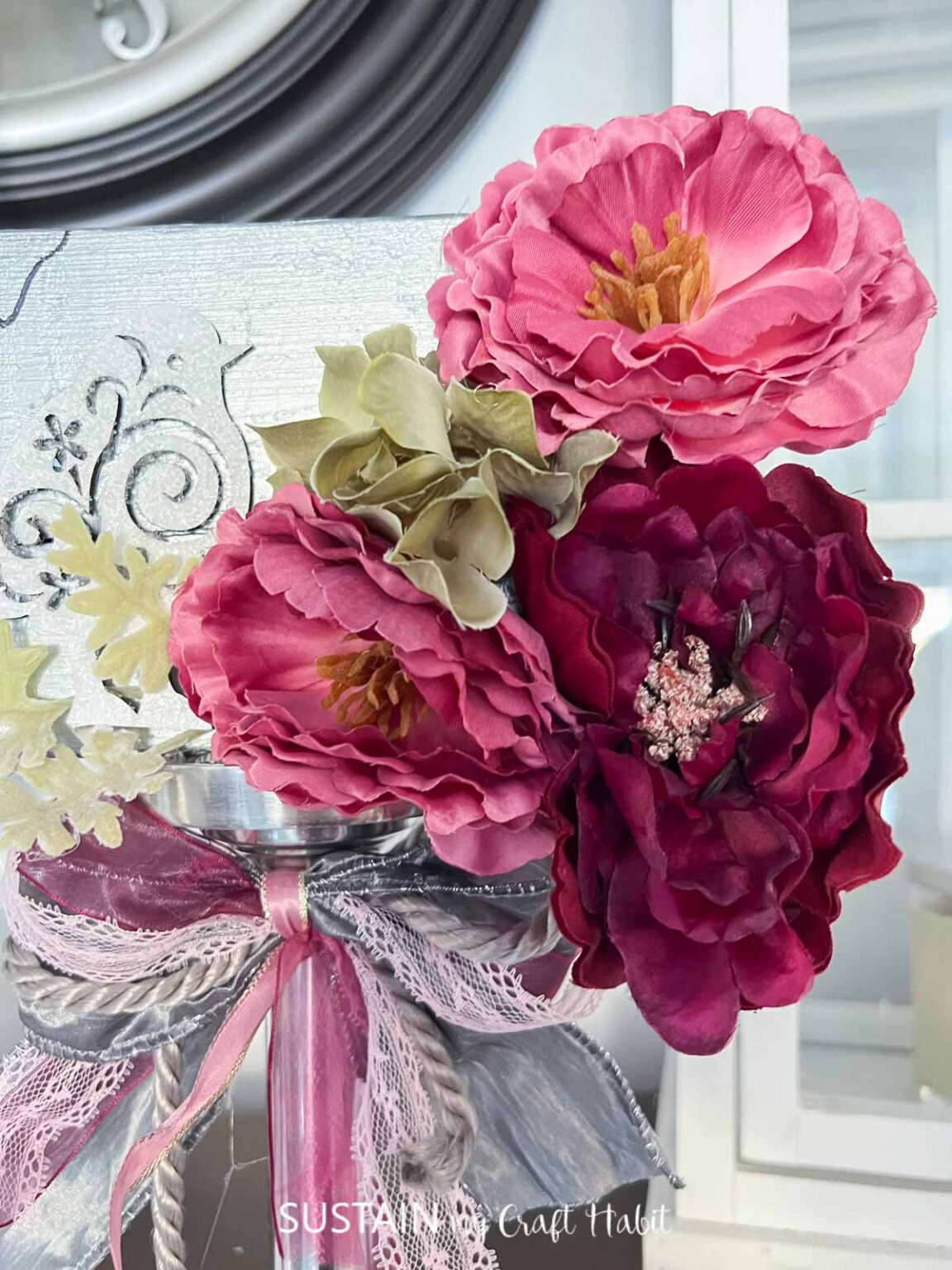 Elegant Faux Floral Wedding Table Centerpiece Idea Sustain My Craft Habit