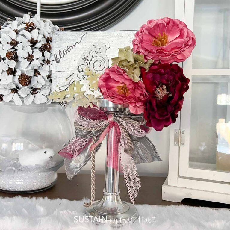 Elegant Faux Floral Wedding Table Centerpiece Idea
