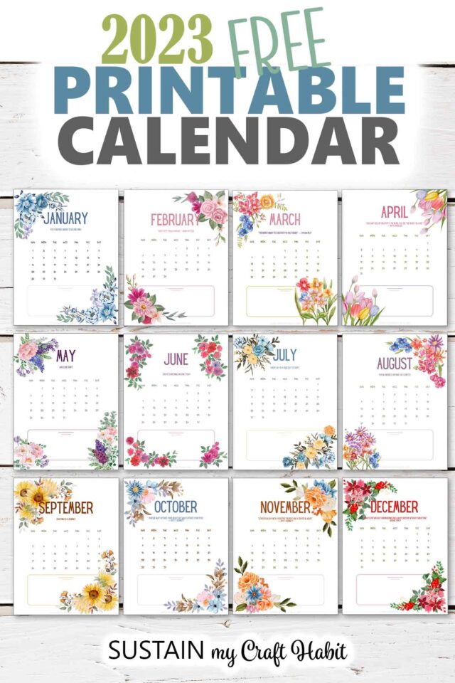 The Best Free Printable Birthday Calendar – Sustain My Craft Habit