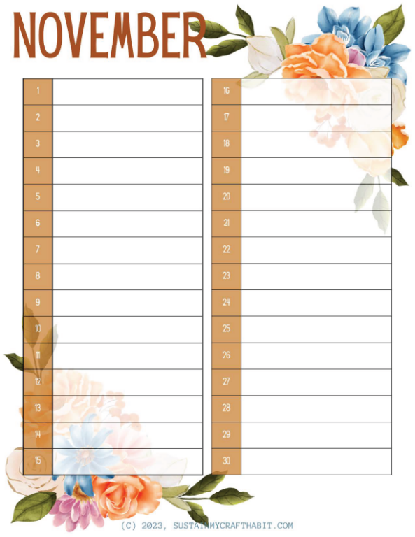 The Best Free Printable Birthday Calendar – Sustain My Craft Habit