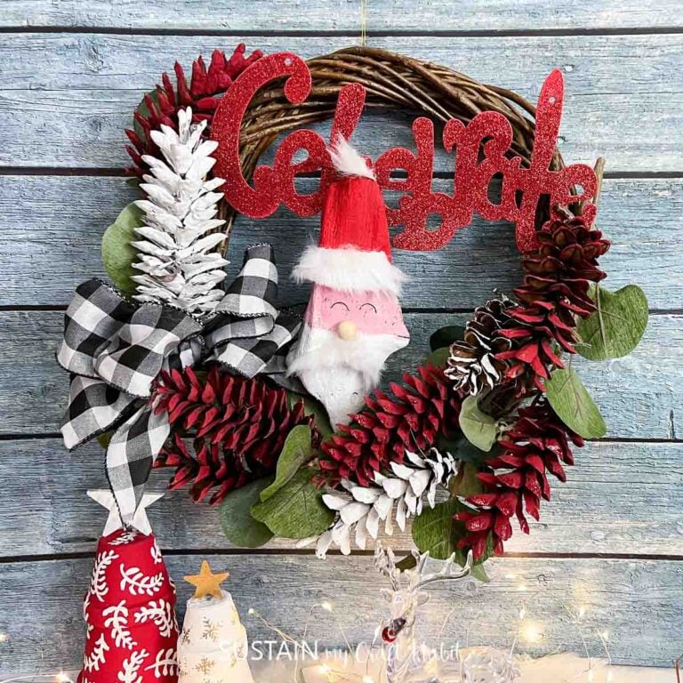 Festive DIY Santa Pinecone Wreath