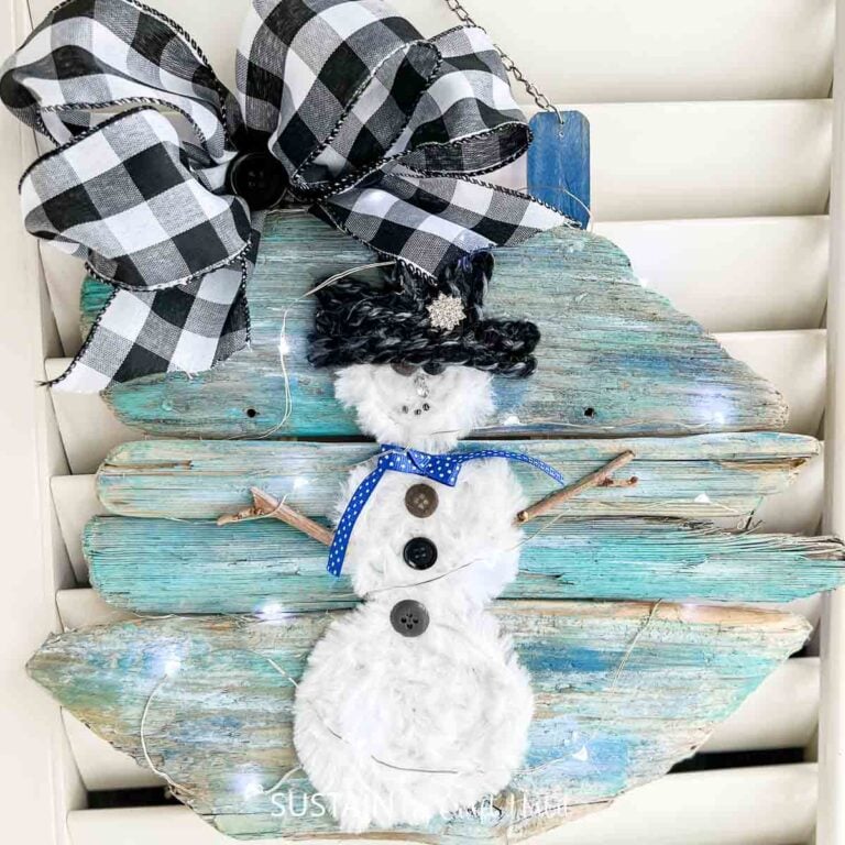 Wintry Snowman Craft with Driftwood