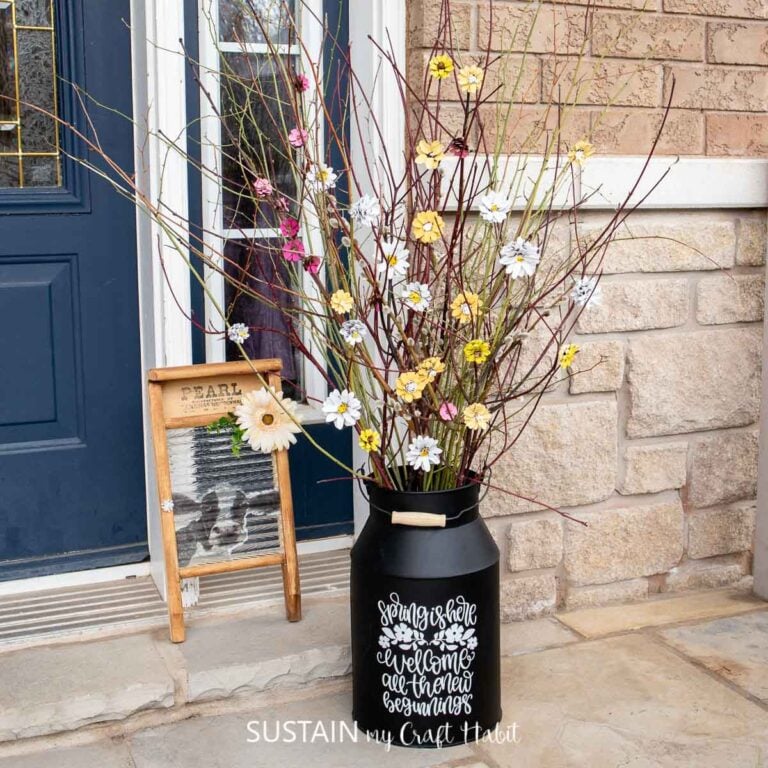 DIY Spring Pinecone Flower Arrangement
