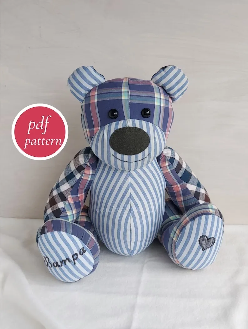 Free Memory Bear Pattern To Print  Bear patterns free, Memory bears  pattern, Teddy bear sewing pattern