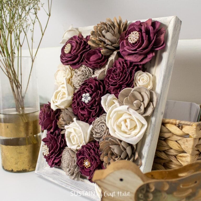 A Fabulous Framed Wooden Flowers Craft