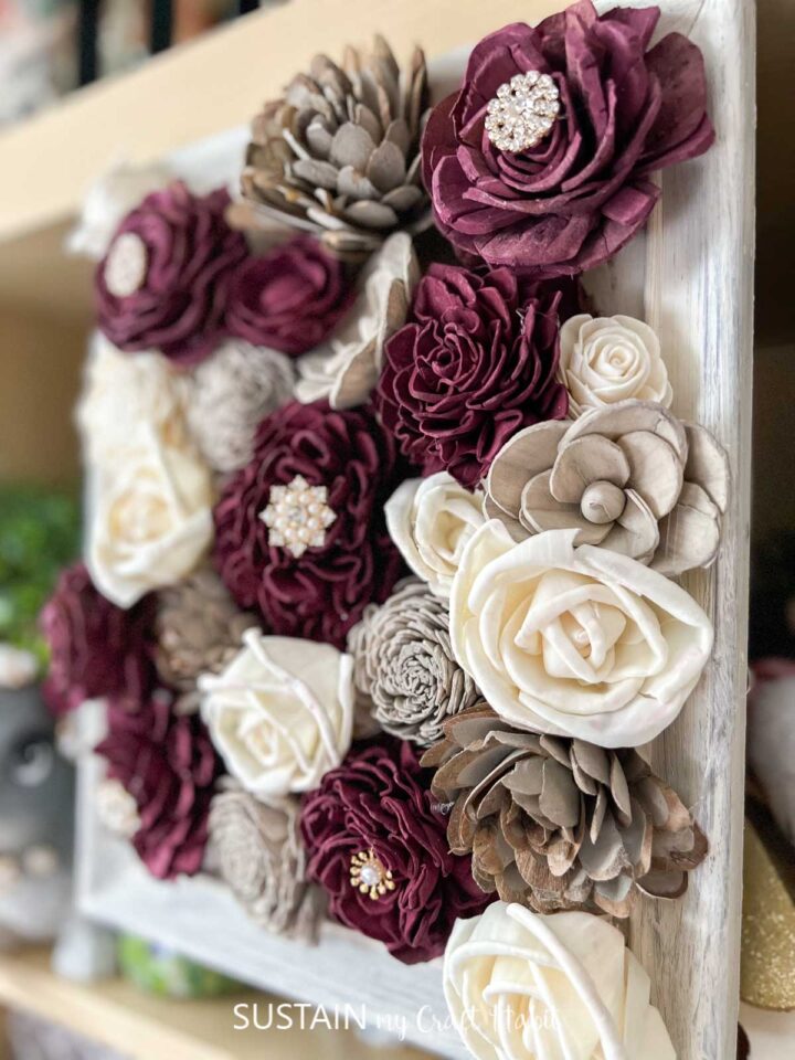 A Fabulous Framed Wooden Flowers Craft Sustain My Craft Habit