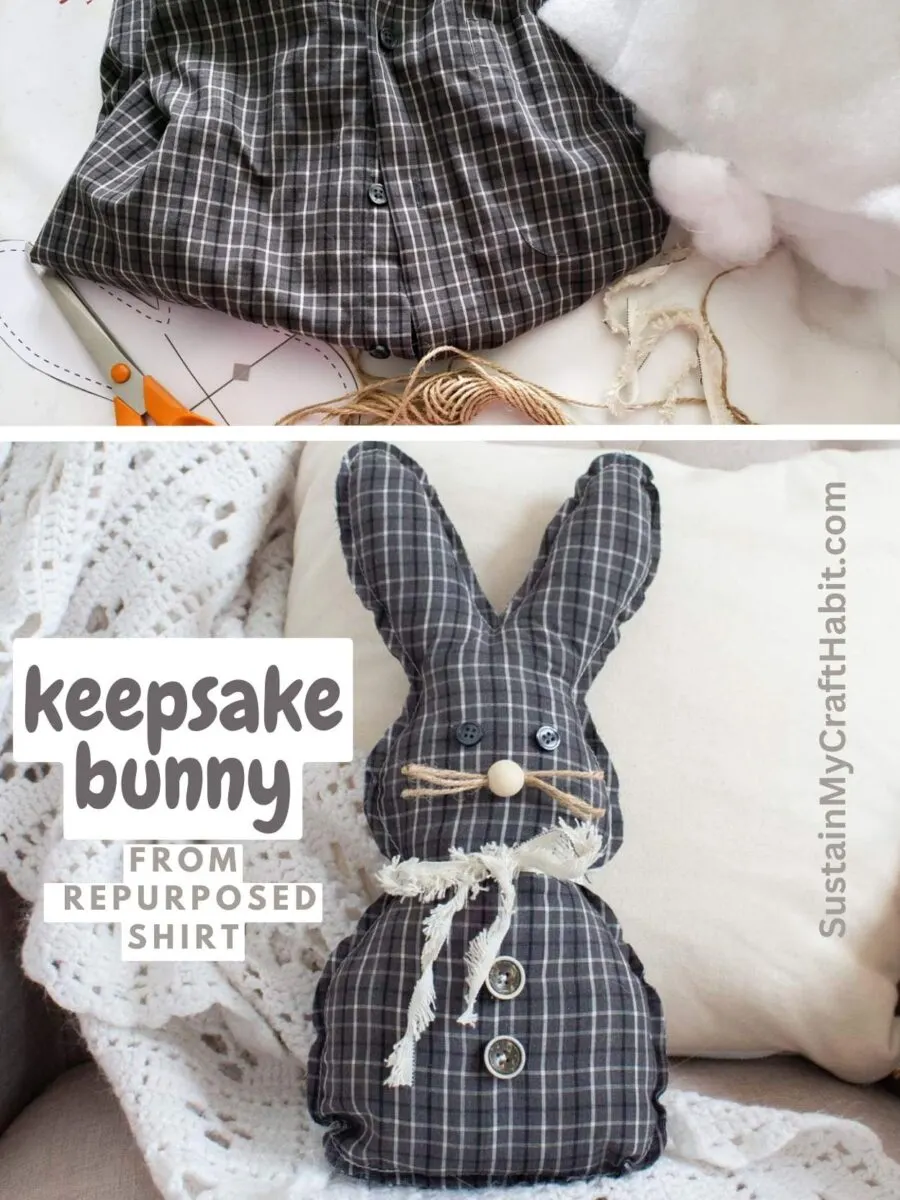 Pdf bunny toy sewing pattern in 3 sizes easy stuffed toy diy