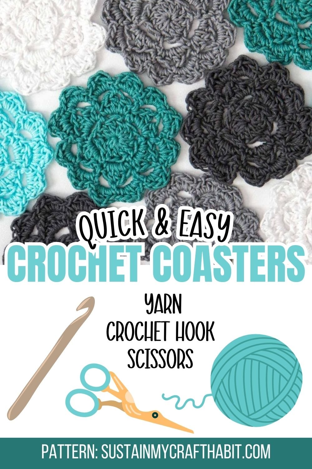 Free Easy Crochet Coaster Pattern for Beginners – Sustain My Craft Habit