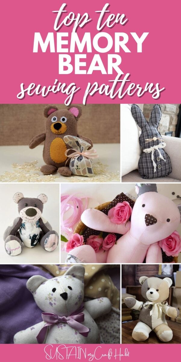 Stuffed Teddy Bear Sewing Pattern, Digital PDF Memory Bear Sewing Pattern  Animal Sewing Patterns 