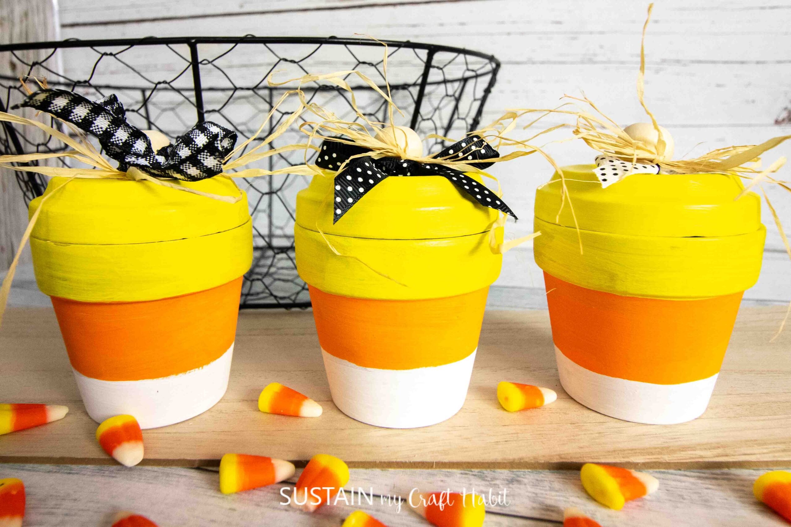 Candy Corn Clay Pot {Fall Craft and Candy Bowl}