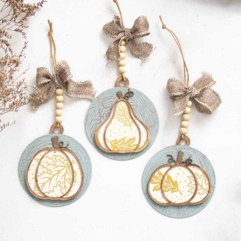 Crafting Laser Cut Wood Pumpkin Ornaments