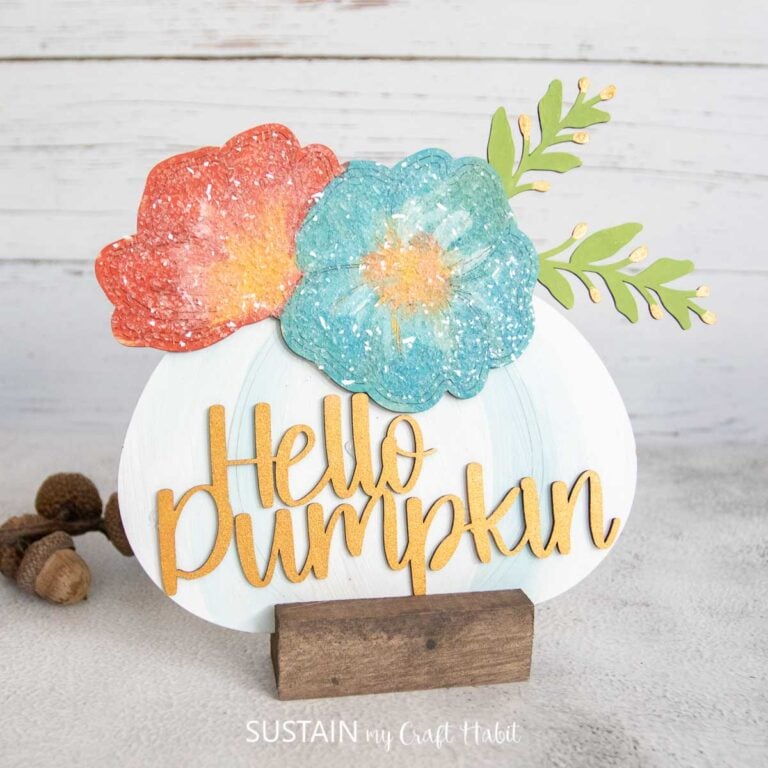 Crafting with a Floral Pumpkin Laser Wood Cutout