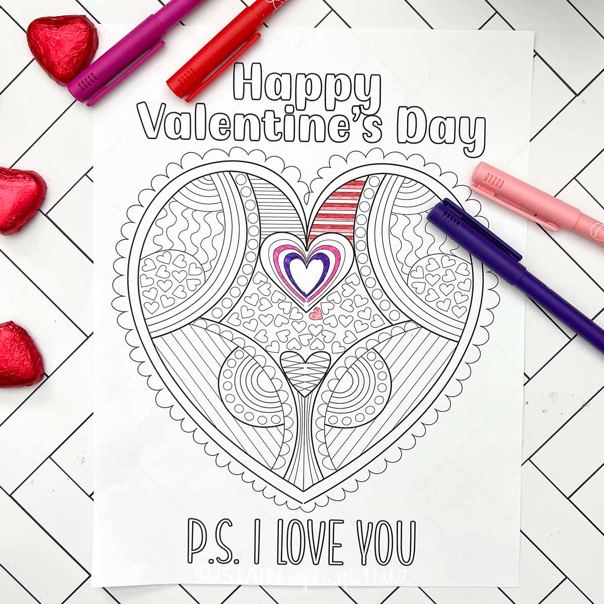 Free Valentine’s Day Coloring Page