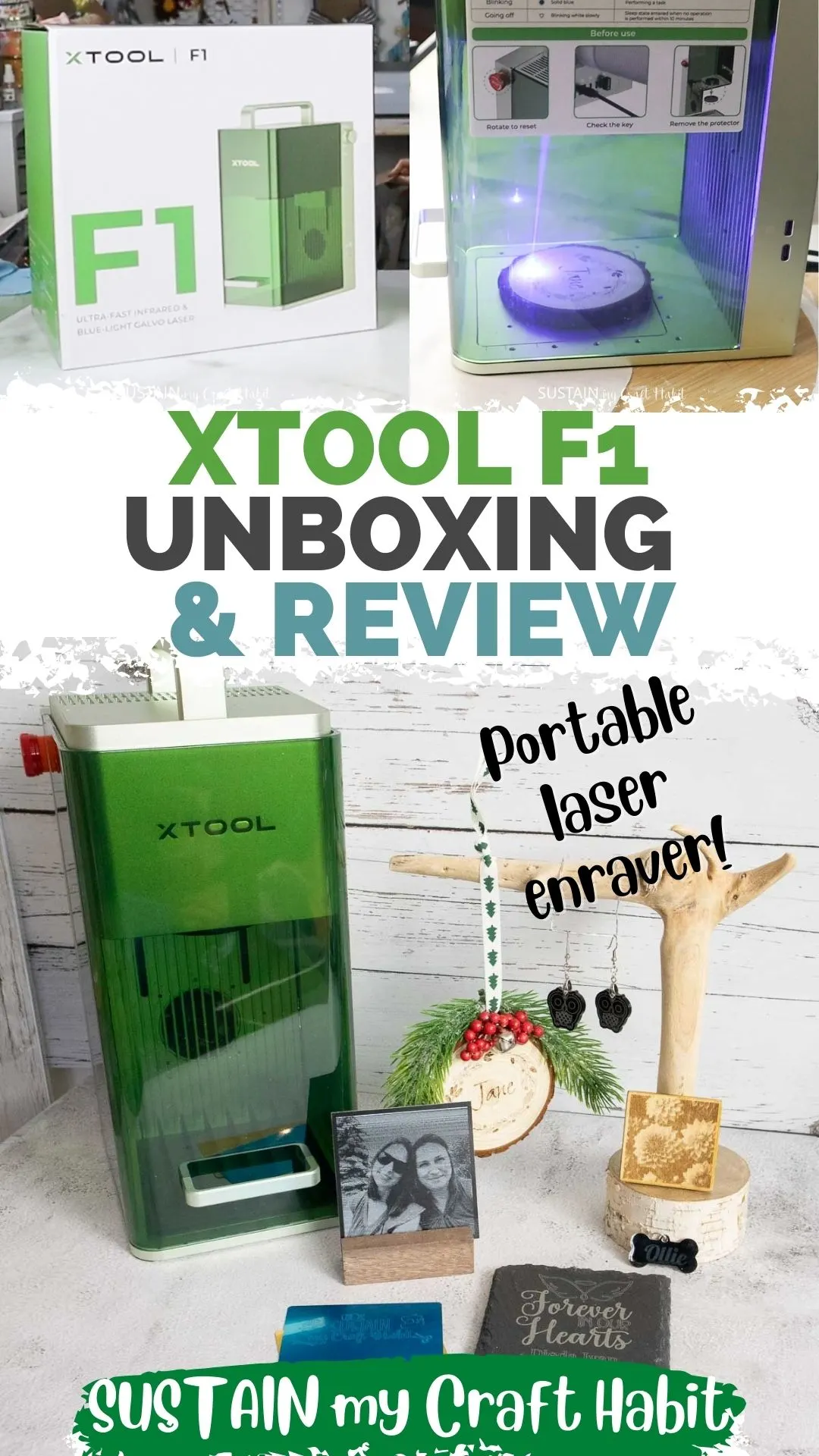 xTool F1 Review - Laser engraver for craft fairs and small business - see  kate sew