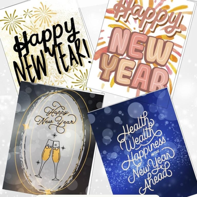 4 Free Printable Happy New Year Cards (for 2025)