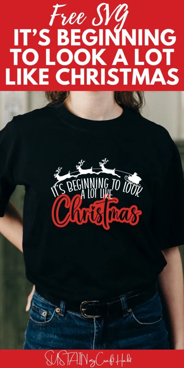 Christmas tshirt with text overlay.