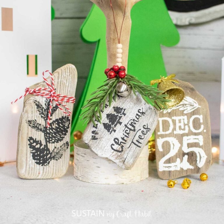 DIY Driftwood Ornaments with Chalk Couture