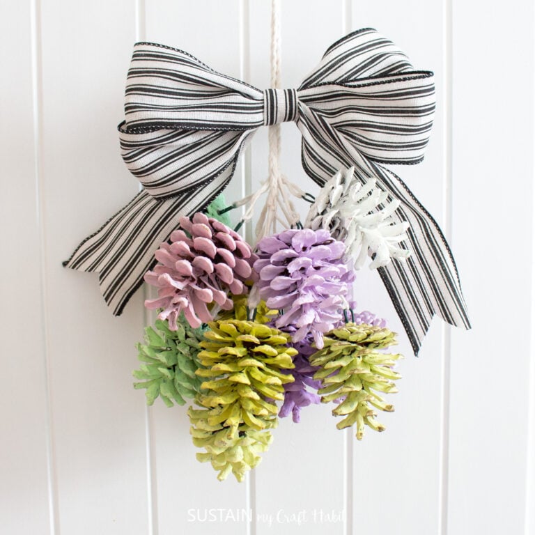 DIY Easter Door Decor with Pinecones