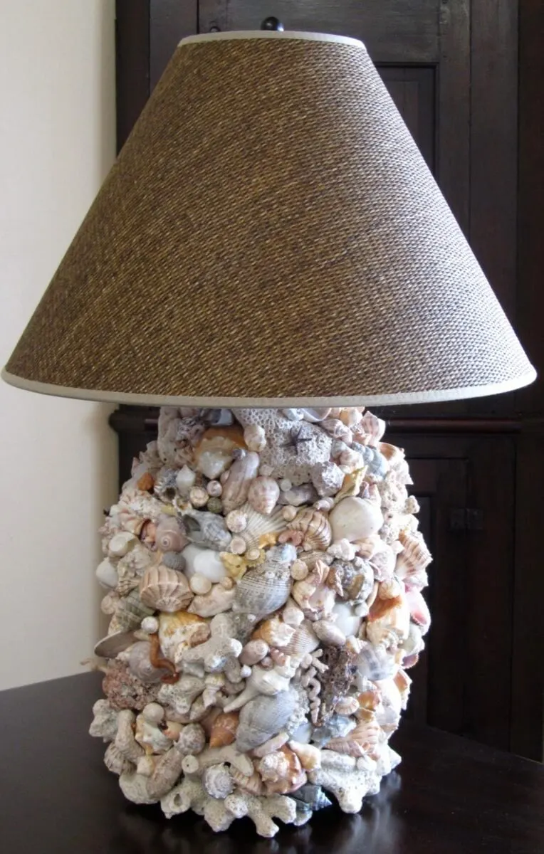 diy seashell lamp