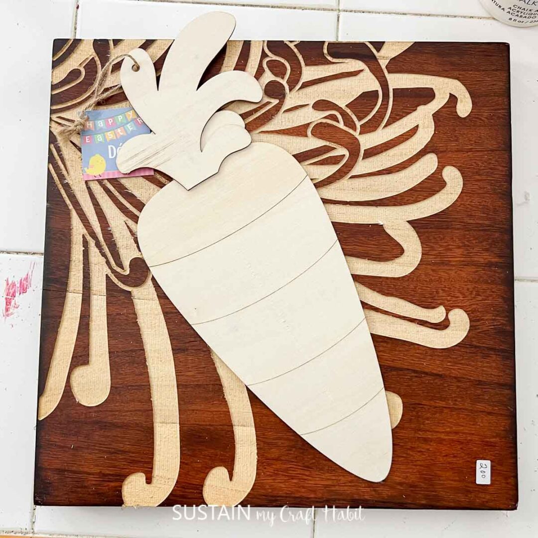 Upcycled Easter Sign with Wood Carrot Cutout – Sustain My Craft Habit