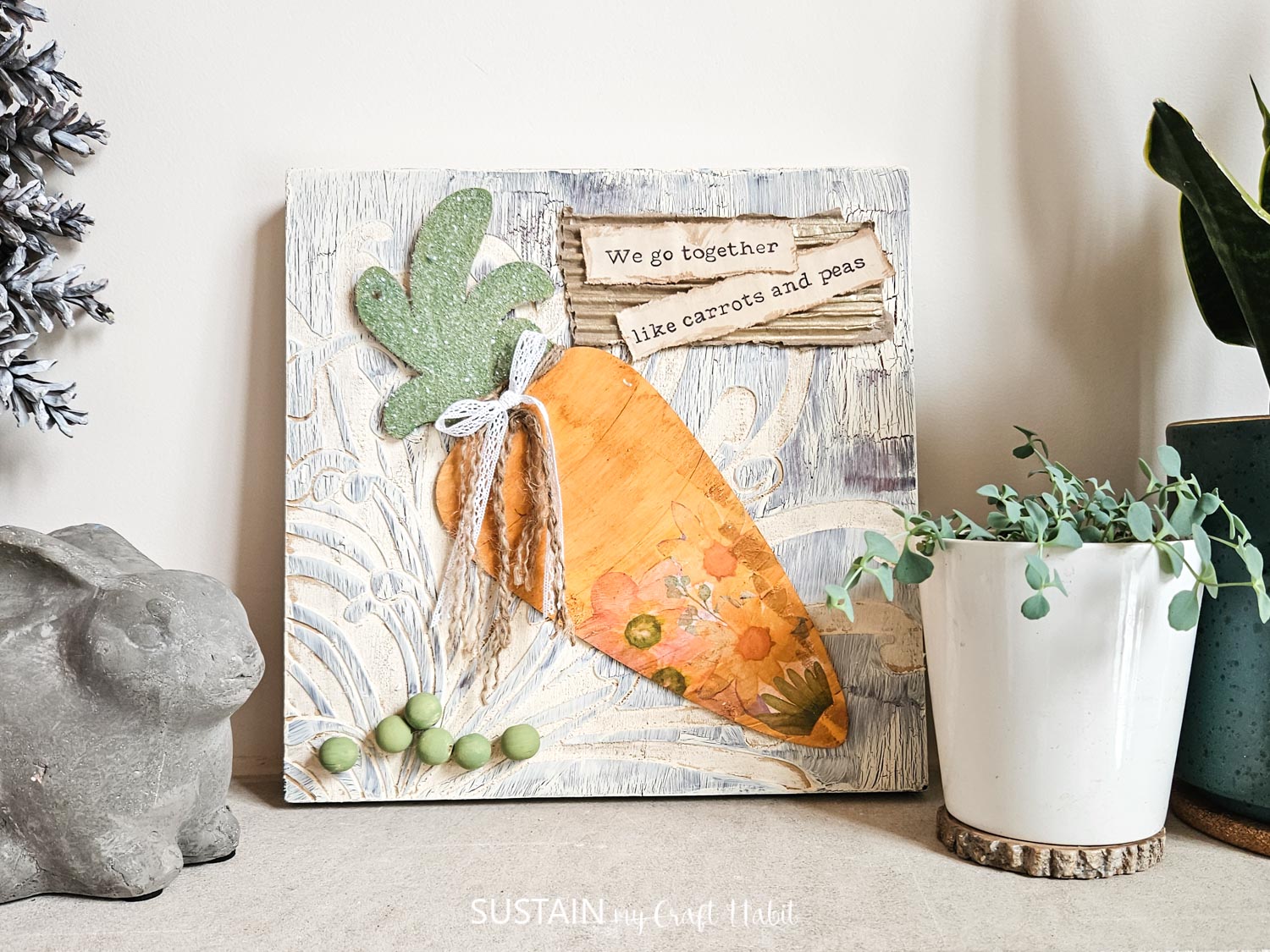 Upcycled Easter Sign with Wood Carrot Cutout – Sustain My Craft Habit