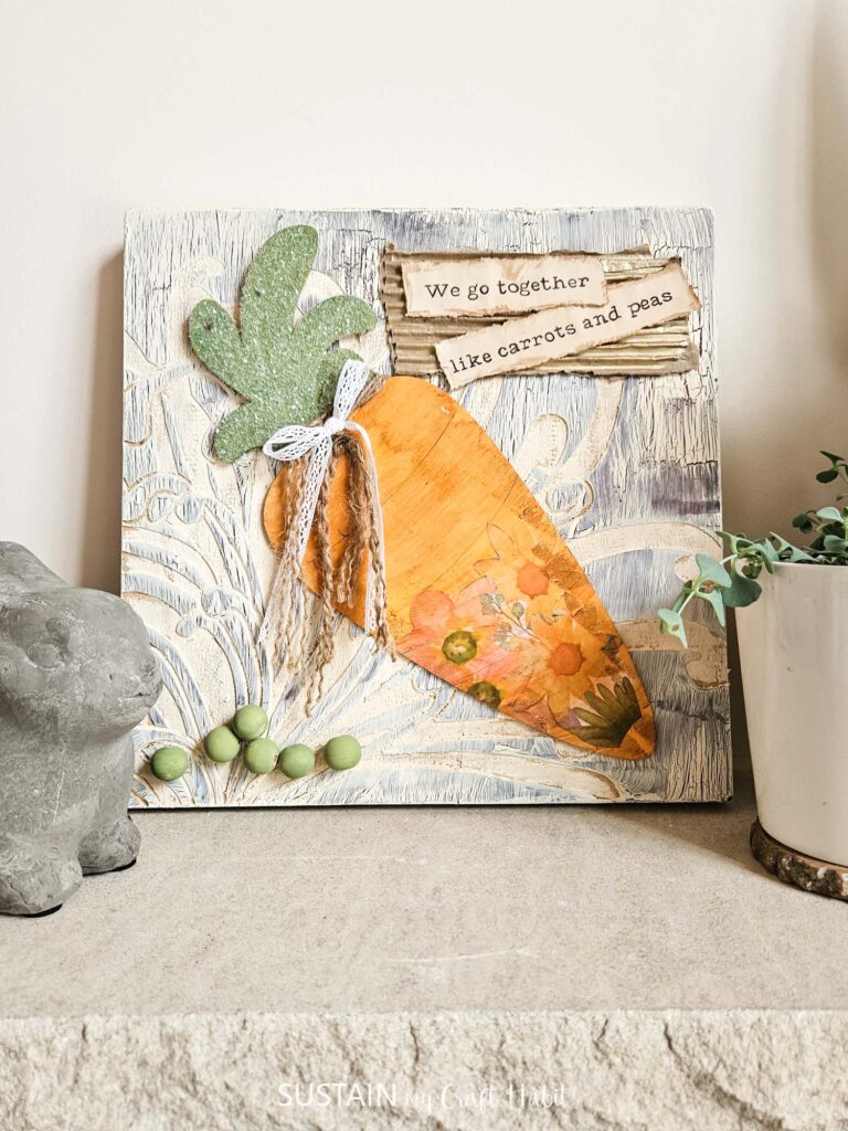 Upcycled Easter Sign with Wood Carrot Cutout – Sustain My Craft Habit