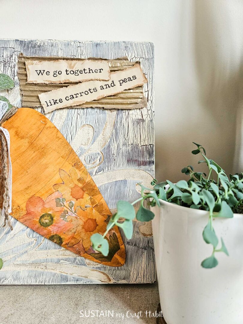 Upcycled Easter Sign with Wood Carrot Cutout – Sustain My Craft Habit