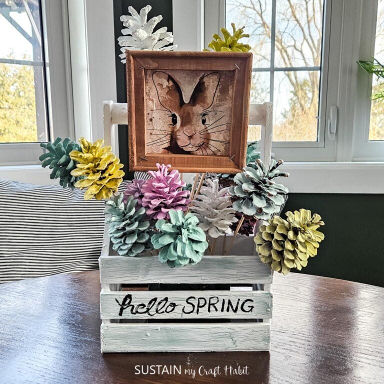 Easter Centerpiece Craft with Pinecones