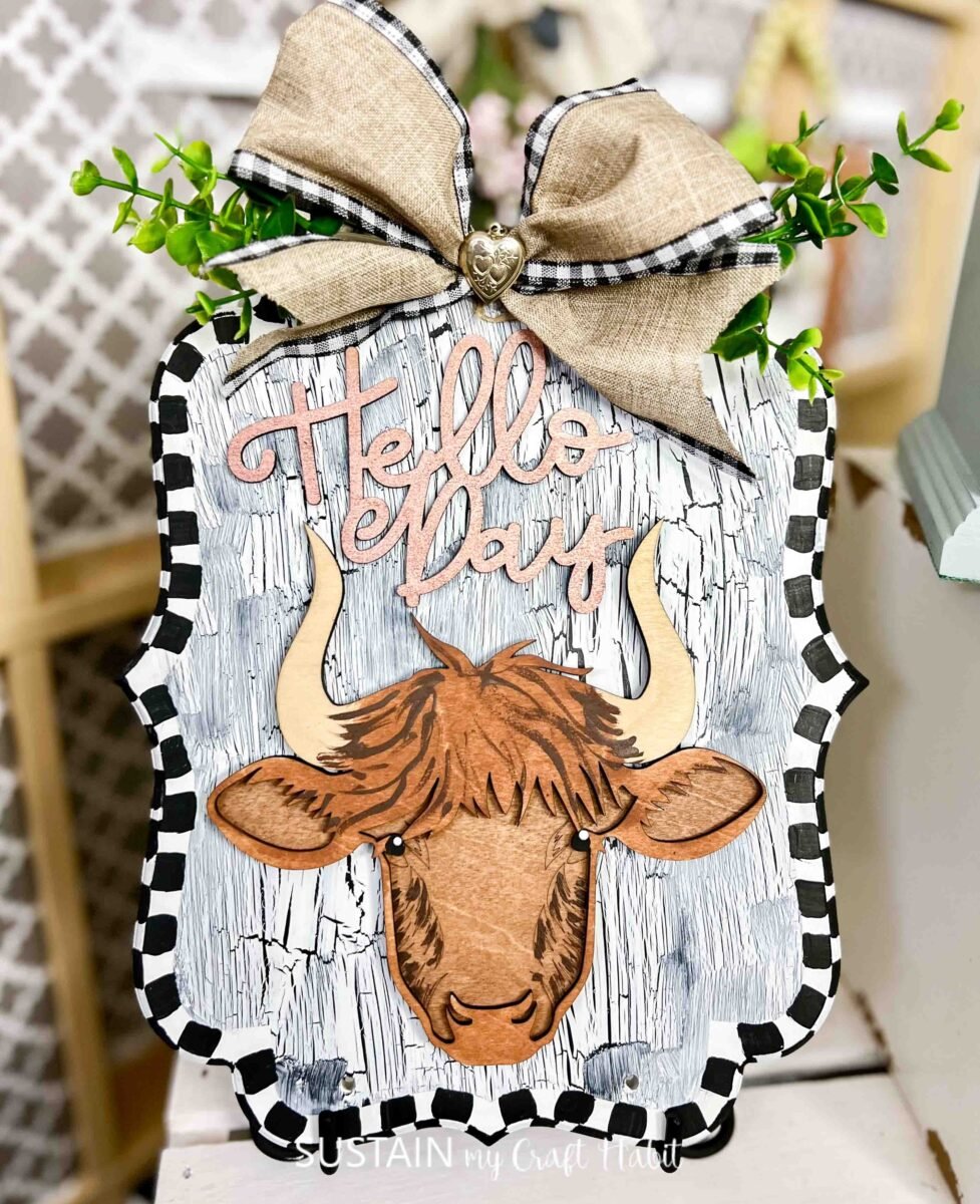 Upcycled Happy Highland Cow Craft