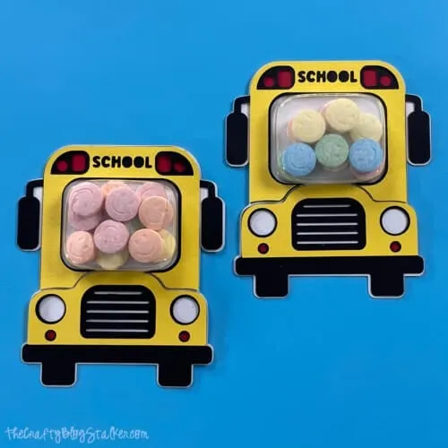 School bus shaped treat holders.