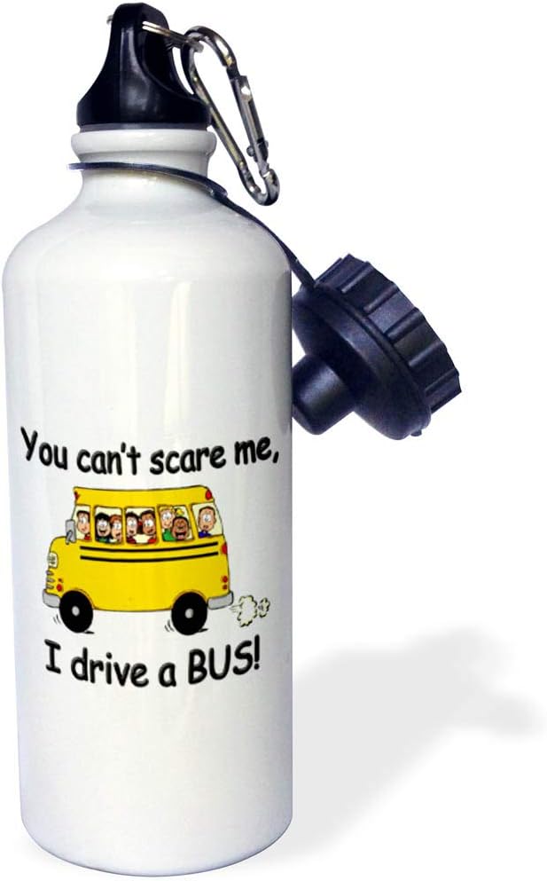 Water bottle with bus picture.