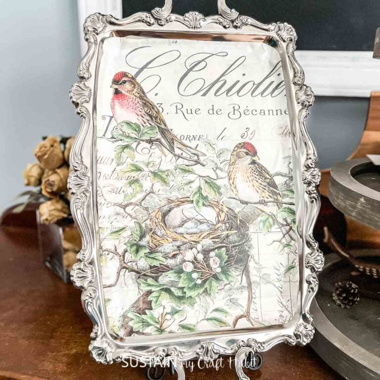 How to Decoupage on Thrifted Silver Trays