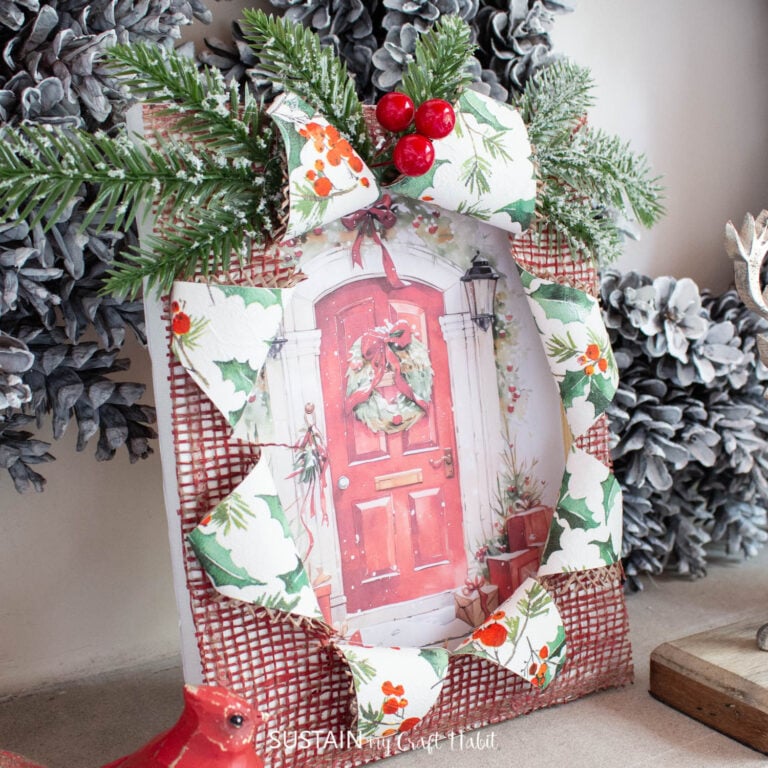 Christmas Busted Canvas Craft with Dollar Tree