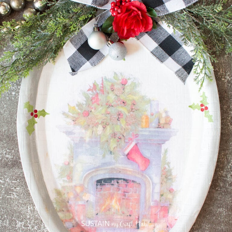 Christmas Silver Serving Platter Craft Idea
