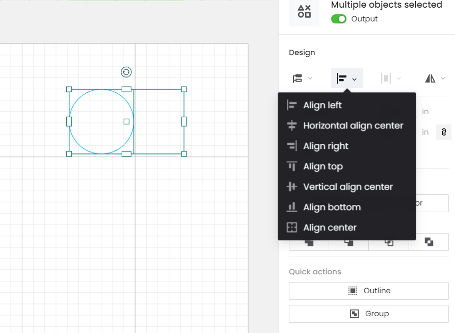 Aligning the shapes together.