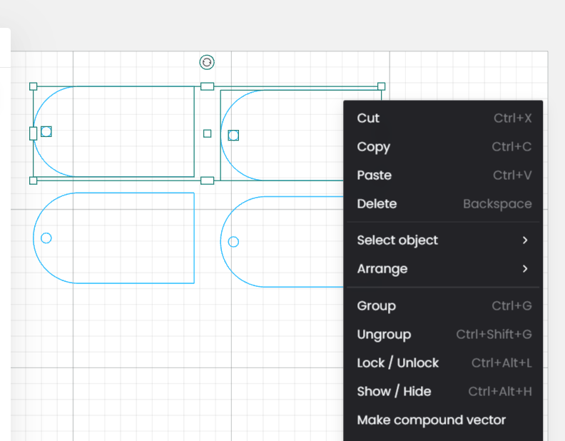 Duplicating tags and positioning them in xtool Creative Space.