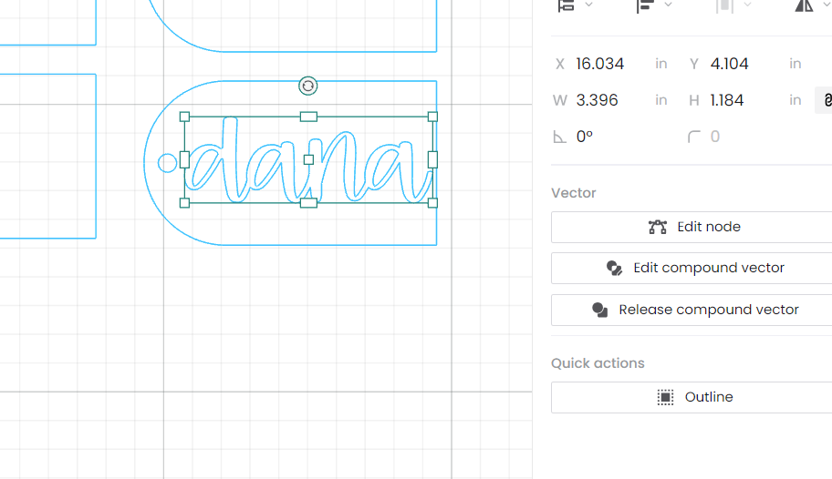 Sizing the text box into the shapes.