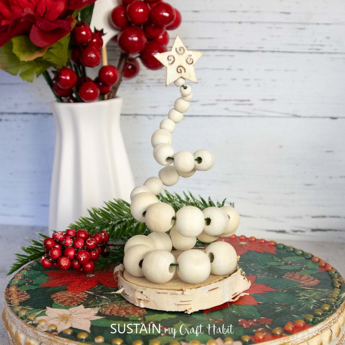Beaded Spiral Christmas Tree Craft