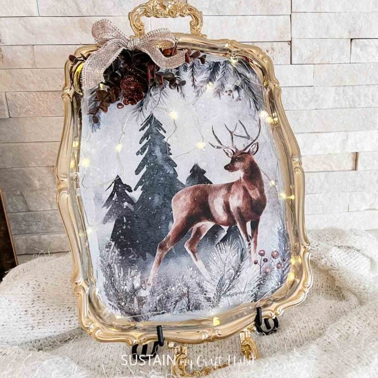 Upcycled Silver Tray with Decoupage