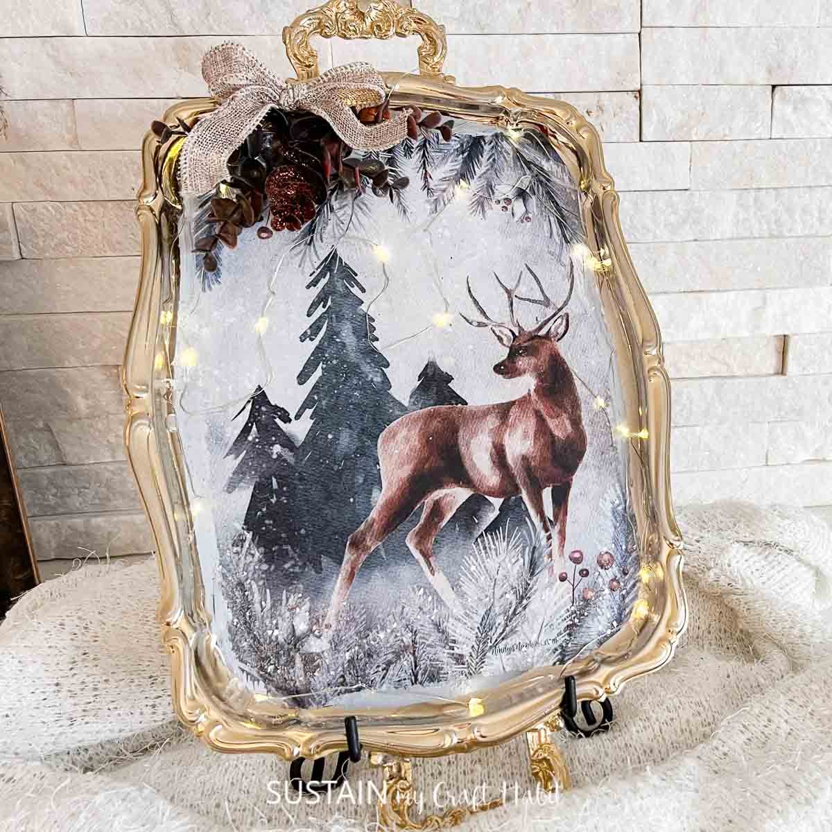 Upcycled Silver Tray with Decoupage