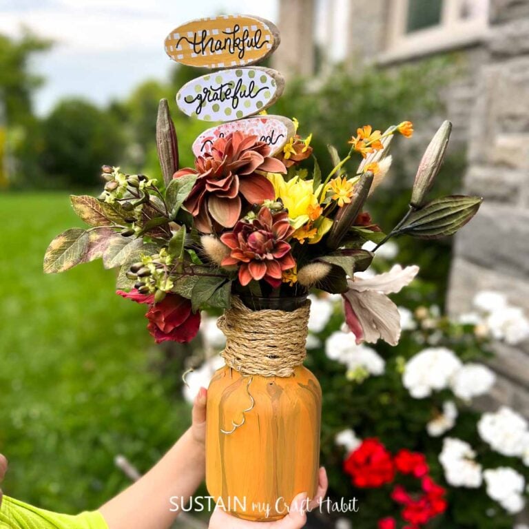 Crafting a Glass Jar Pumpkin Centerpiece