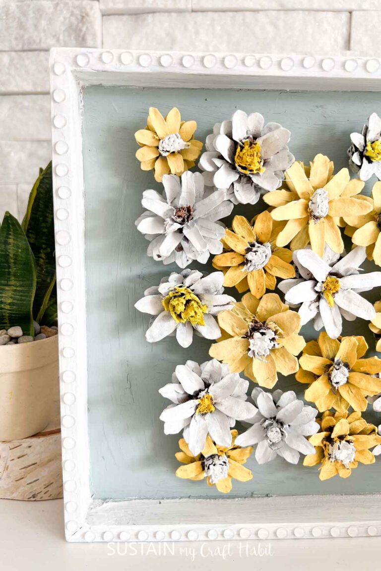 Crafting Pinecone Daisy Art