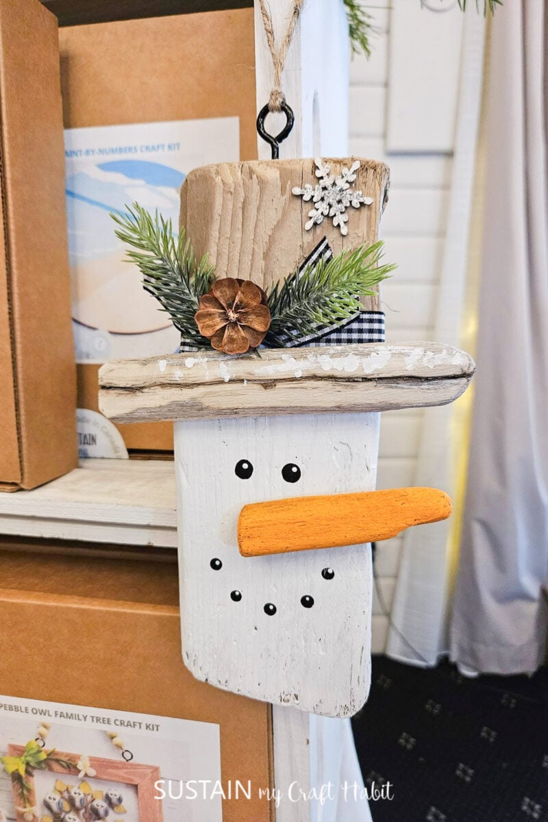 Scrap wood snowman.