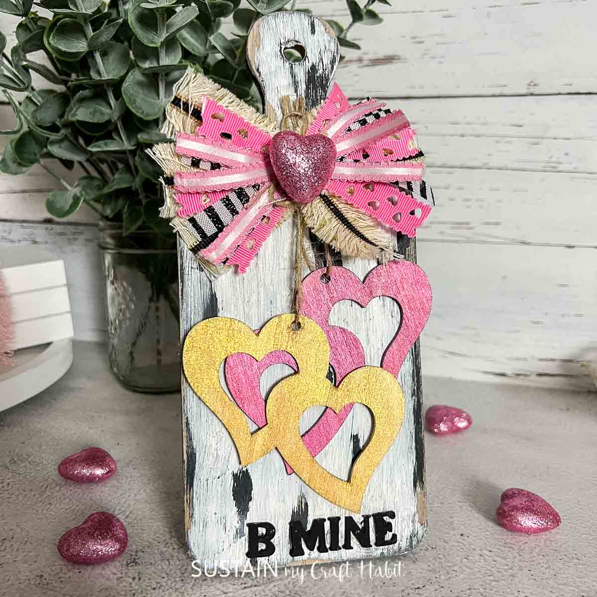 Dollar Tree Paddle Sign for Valentine&rsquo;s