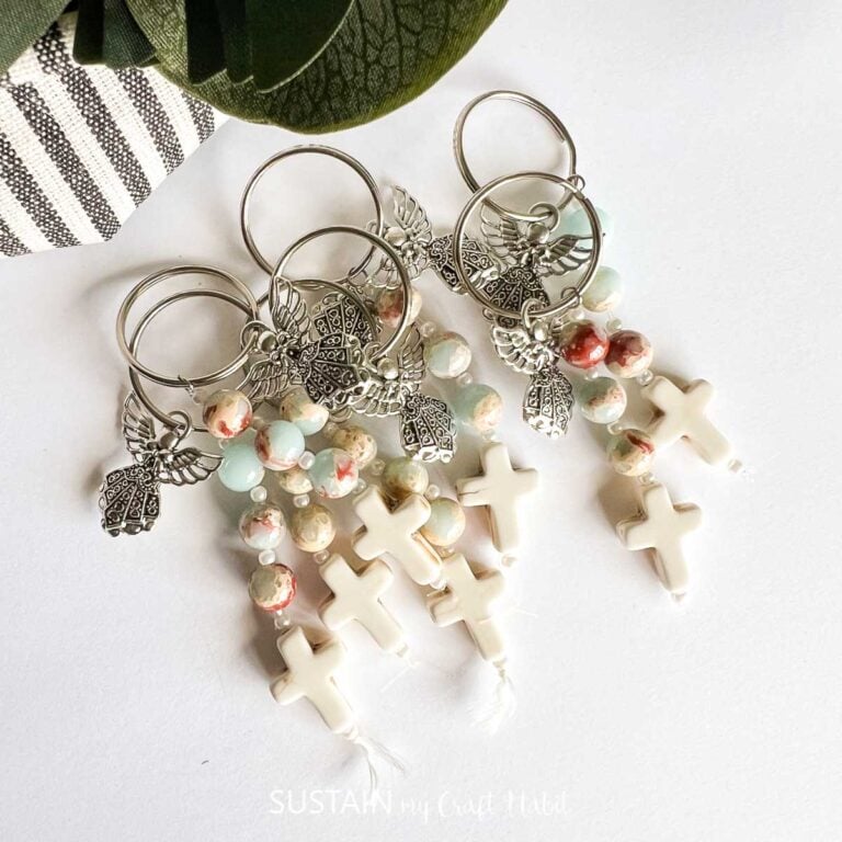 Beaded Cross Keychain Party Favor Idea